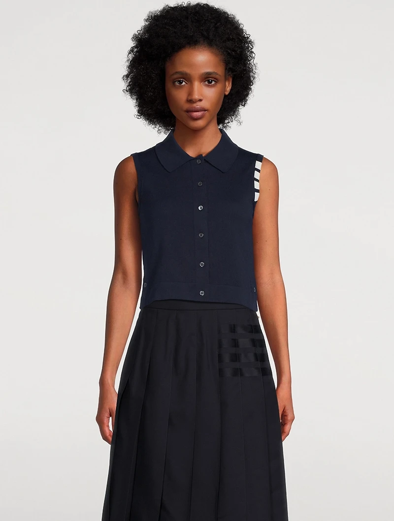 Cropped Sleeveless Cardigan
