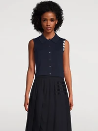 Cropped Sleeveless Cardigan