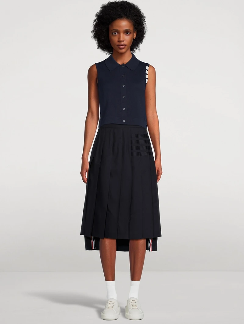 Cropped Sleeveless Cardigan