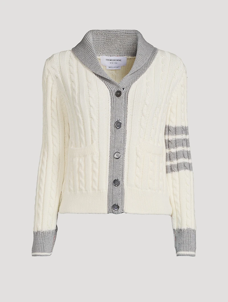 Cable-Knit Wool Cardigan