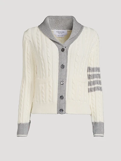 Cable-Knit Wool Cardigan