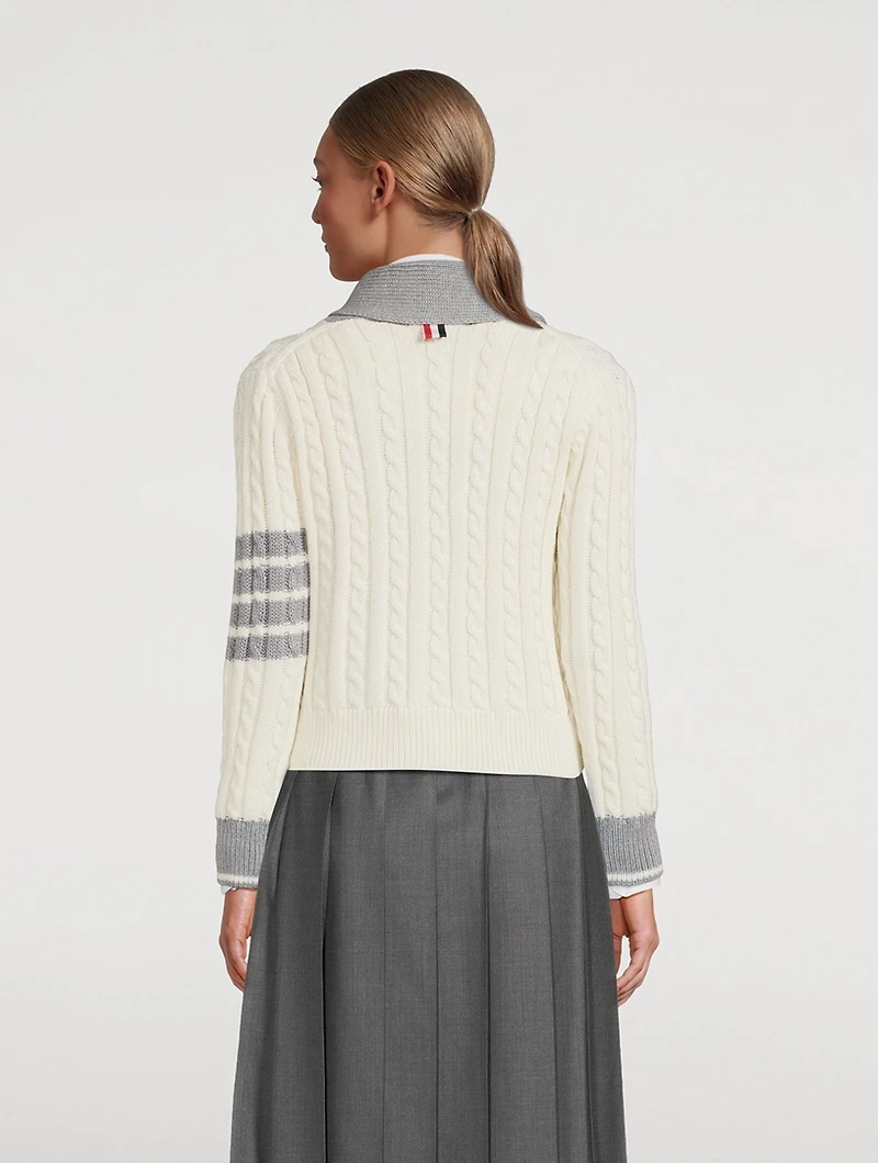 Cable-Knit Wool Cardigan