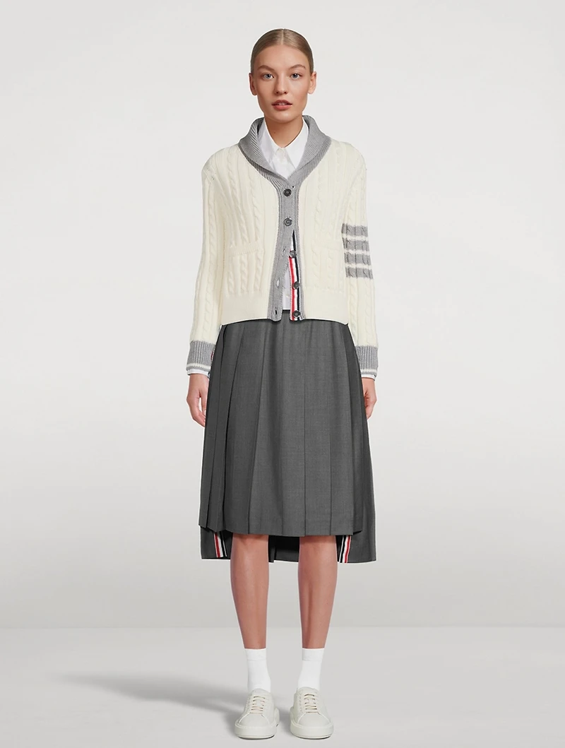 Cable-Knit Wool Cardigan