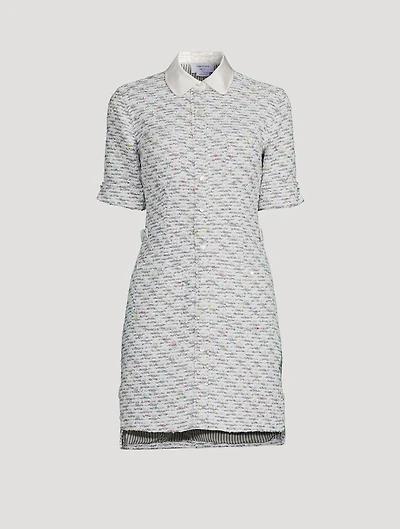 Sequin Tweed Shirt Dress