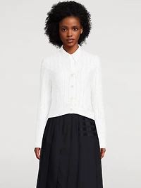 Silk Cotton Cable-Knit Cardigan