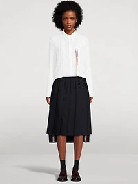 Silk Cotton Cable-Knit Cardigan
