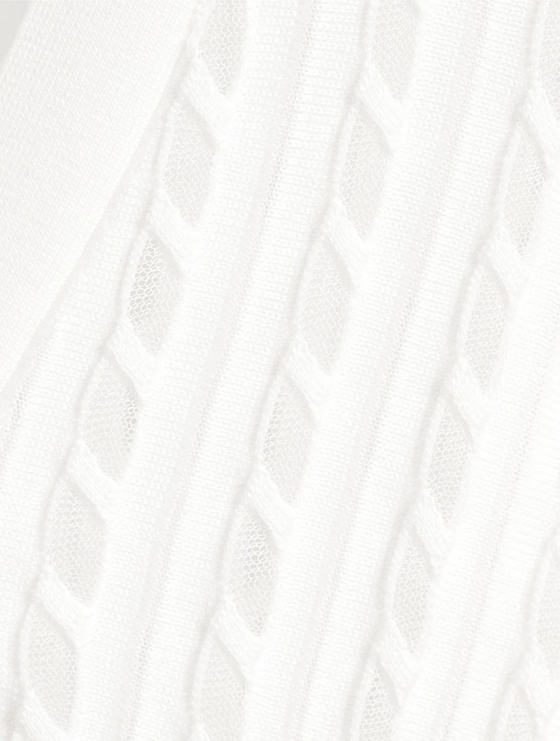 Silk Cotton Cable-Knit Cardigan
