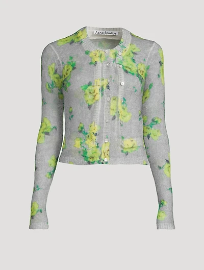 Layered Floral Jacquard Cardigan