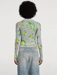 Layered Floral Jacquard Cardigan