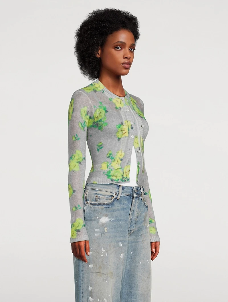Layered Floral Jacquard Cardigan