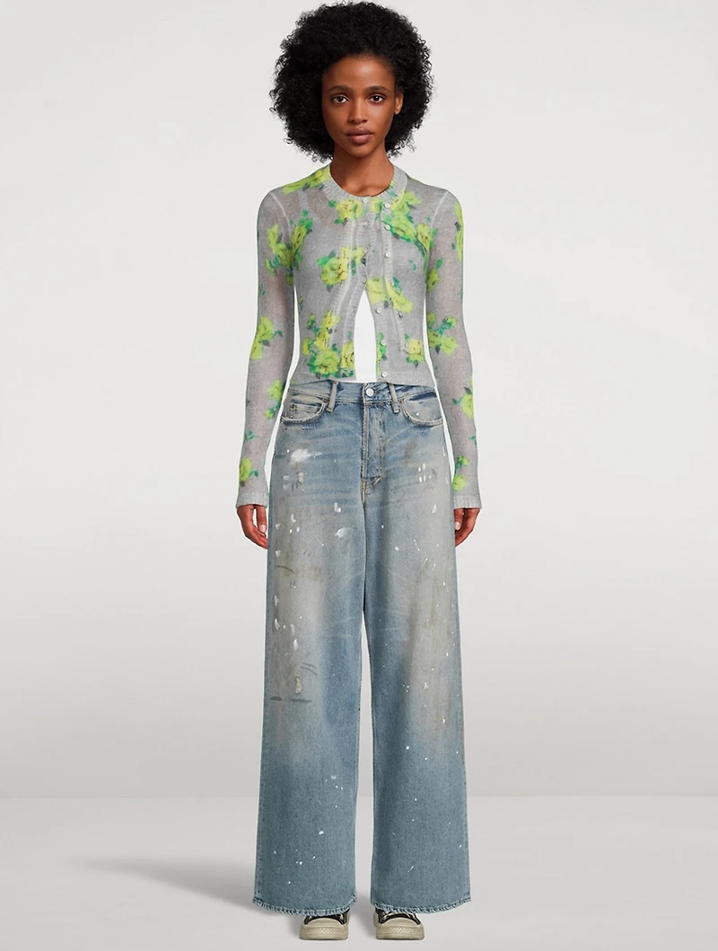 Layered Floral Jacquard Cardigan