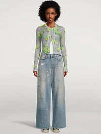 Layered Floral Jacquard Cardigan