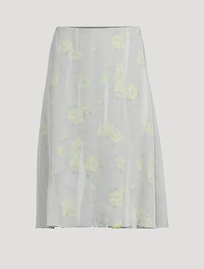 Layered Midi Skirt Rose Print