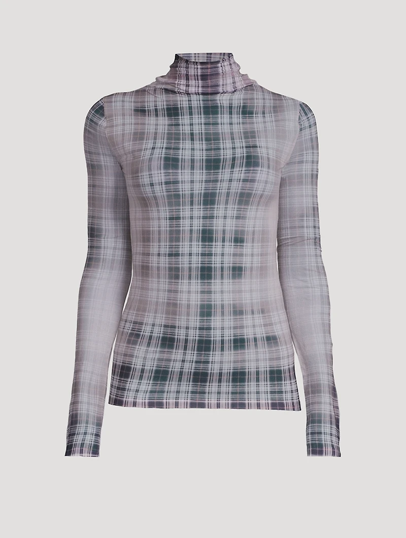 Seamless Turtleneck Plaid Print