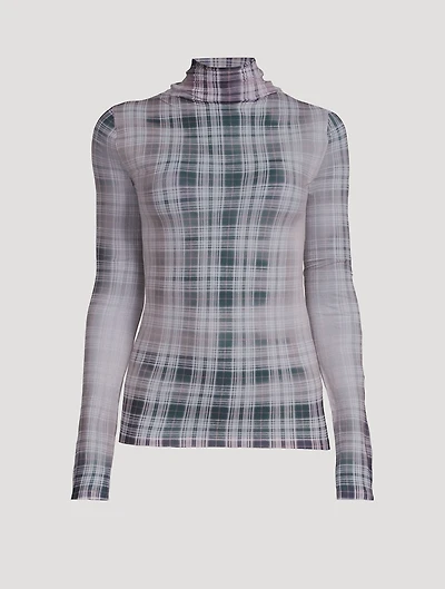 Seamless Turtleneck Plaid Print