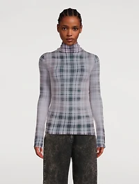 Seamless Turtleneck Plaid Print