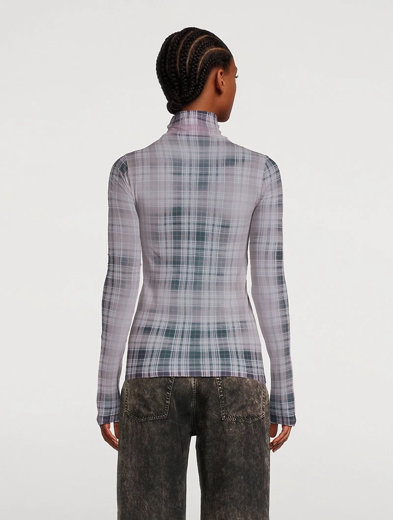 Seamless Turtleneck Plaid Print