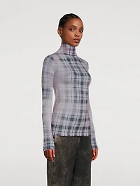 Seamless Turtleneck Plaid Print