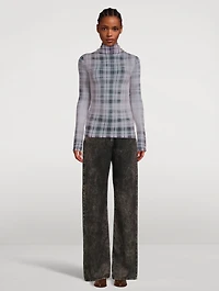 Seamless Turtleneck Plaid Print
