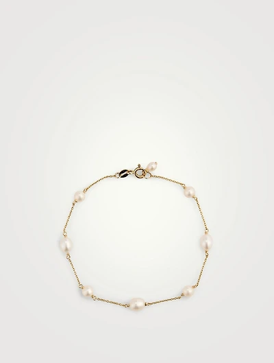 14K Gold Spaced Mixed Pearl Bracelet