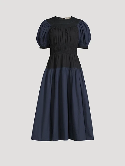 Marte Smocked Poplin Midi Dress