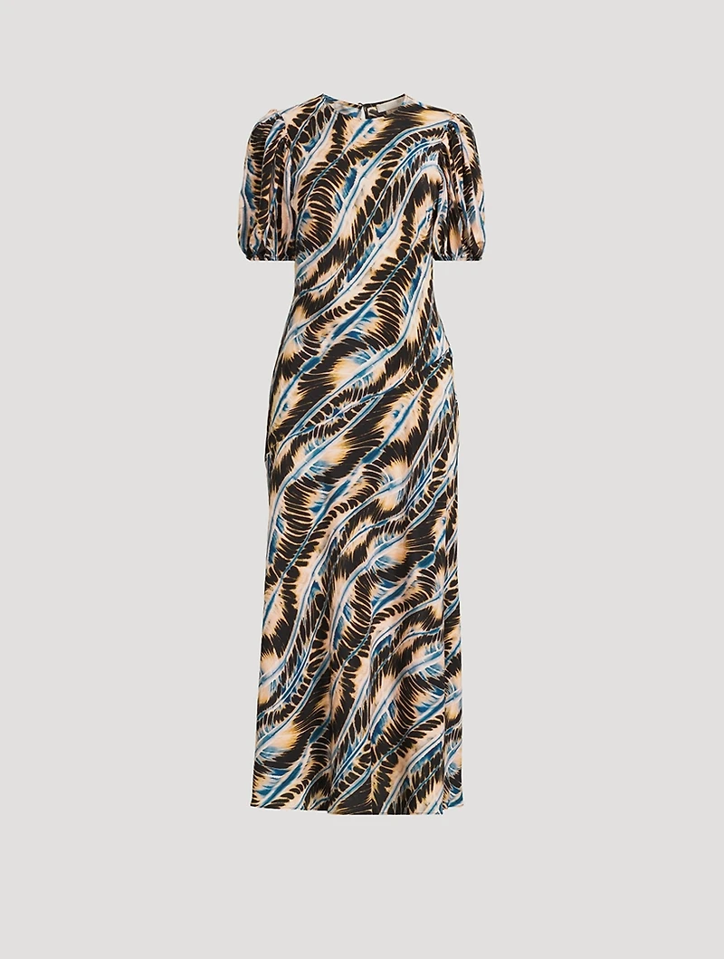 Ines Printed Silk Midi Dress