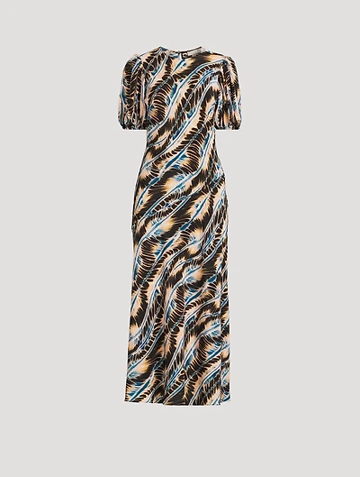 Ines Printed Silk Midi Dress
