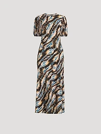 Ines Printed Silk Midi Dress