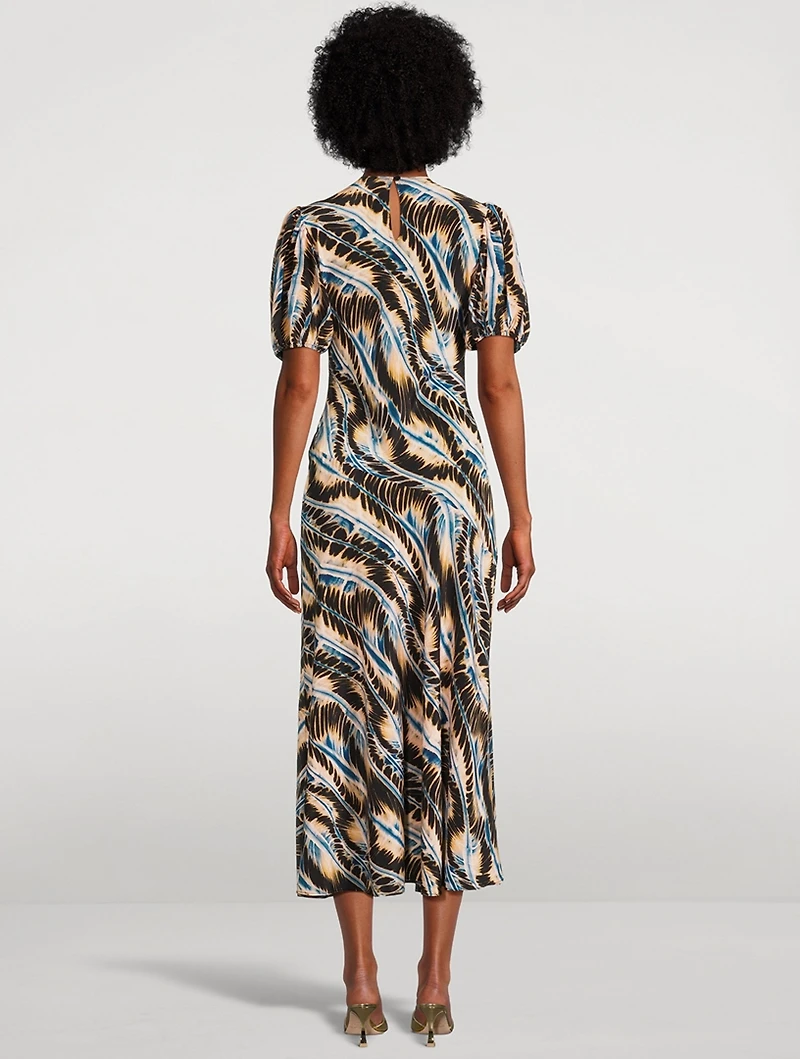 Ines Printed Silk Midi Dress