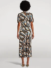 Ines Printed Silk Midi Dress