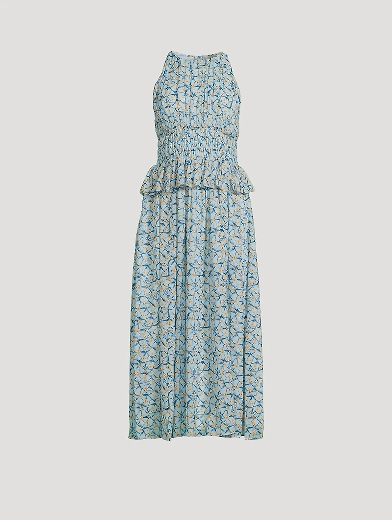 Adeline Printed Silk Midi Dress