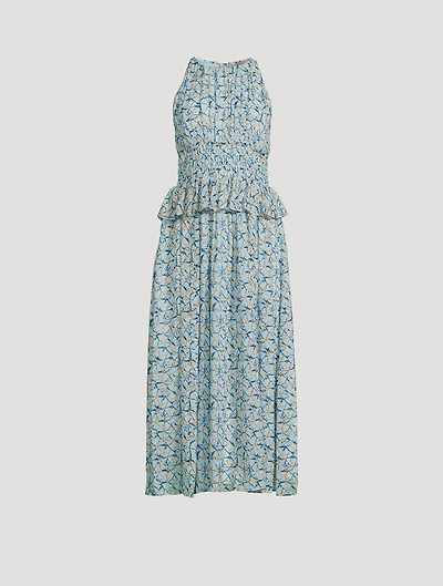 Adeline Printed Silk Midi Dress