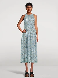 Adeline Printed Silk Midi Dress