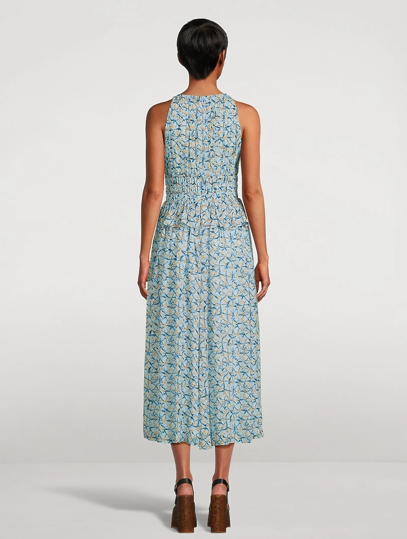 Adeline Printed Silk Midi Dress