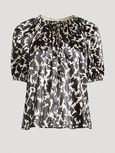 Neema Satin Blouse Floral Print