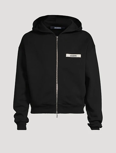 Le Hoodie Grosgrain Logo Zip
