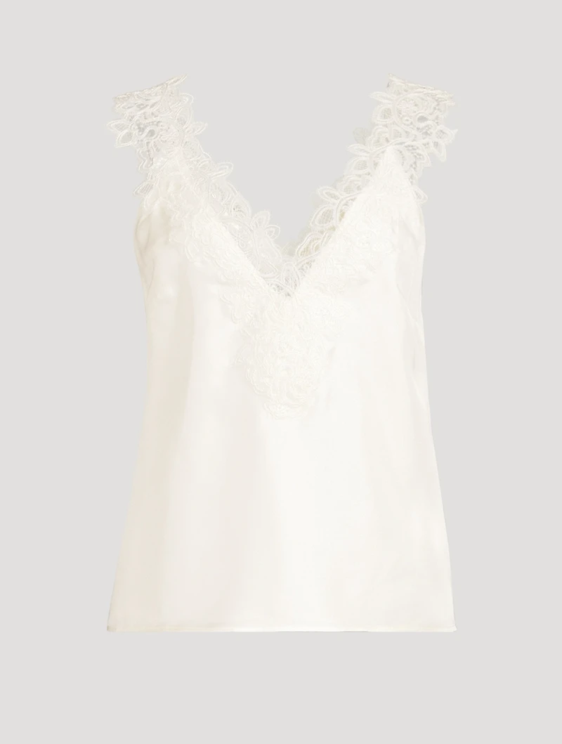 Lace-Trimmed Silk Cami