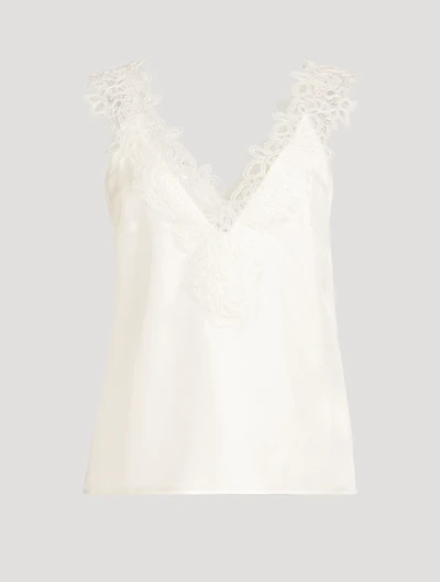 Lace-Trimmed Silk Cami