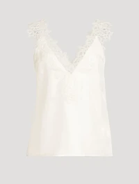 Lace-Trimmed Silk Cami