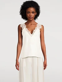 Lace-Trimmed Silk Cami