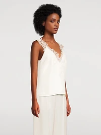 Lace-Trimmed Silk Cami