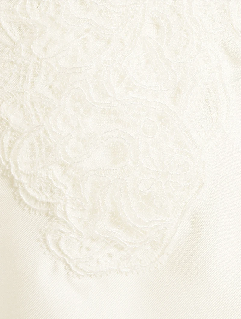 Lace-Trimmed Silk Cami
