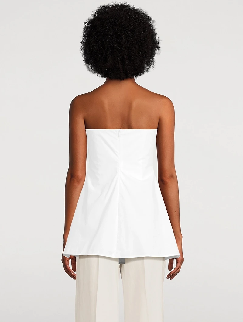 Poplin Strapless Top