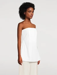 Poplin Strapless Top