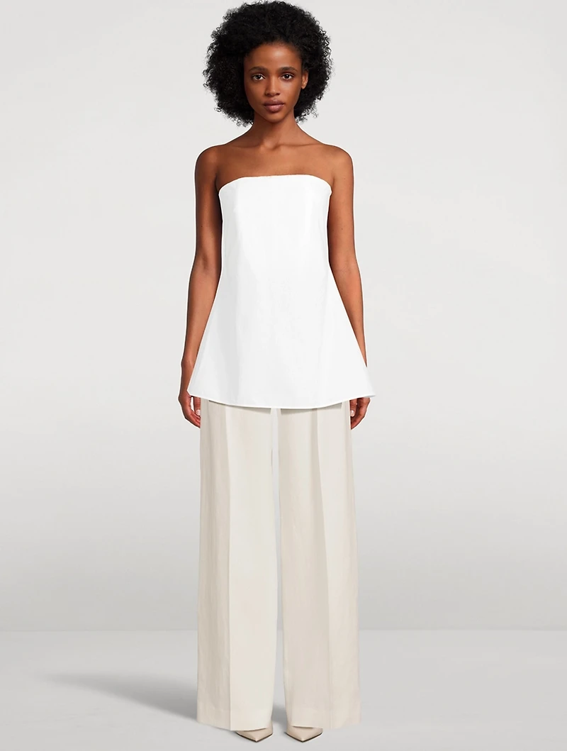Poplin Strapless Top