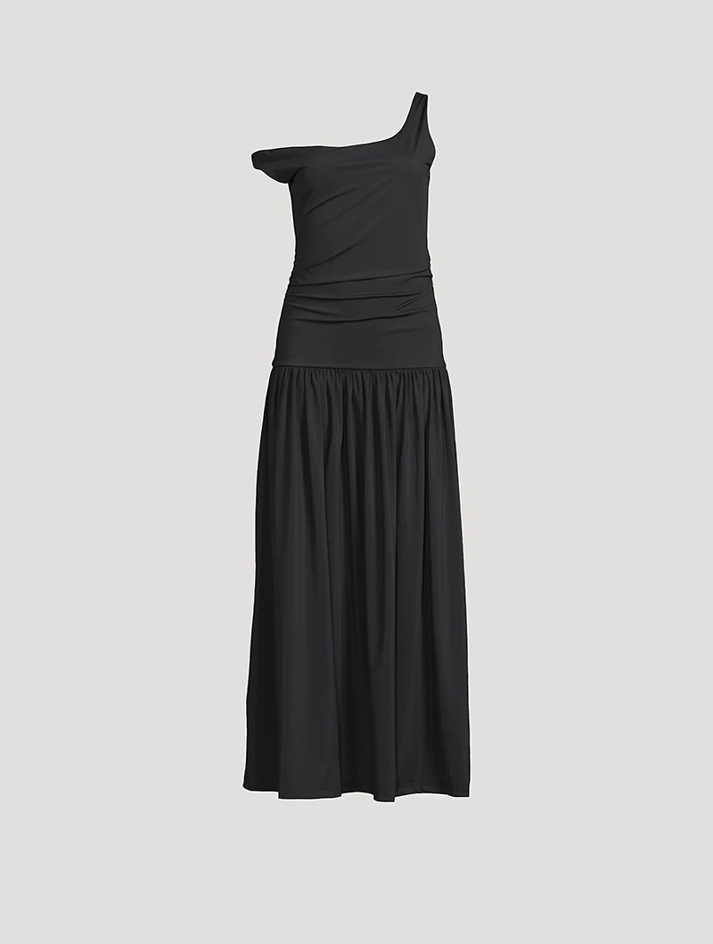 Off-The-Shoulder Scuba Maxi Dress