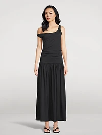 Off-The-Shoulder Scuba Maxi Dress