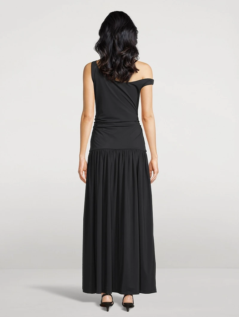 Off-The-Shoulder Scuba Maxi Dress