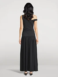 Off-The-Shoulder Scuba Maxi Dress