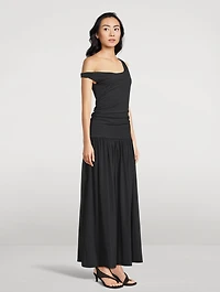 Off-The-Shoulder Scuba Maxi Dress